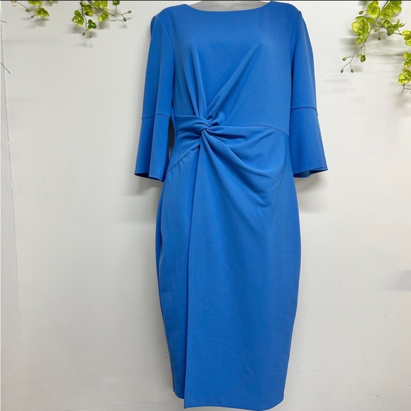 Kenzie size 8 bell sleeve twist front sheath dress, classy, great condition - Picture 3 of 8